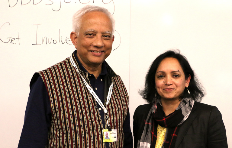 Prof Goswami and Sarita Menon