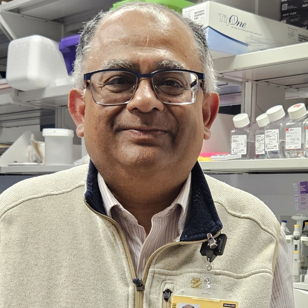 Photo of Amitava Adhikary in a lab.